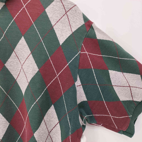 ポロバイラルフローレン Polo by RALPH LAUREN 90s USA製 ポニー無し アーガイルポロシャツ メンズ import:M
