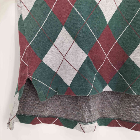 ポロバイラルフローレン Polo by RALPH LAUREN 90s USA製 ポニー無し アーガイルポロシャツ メンズ import:M