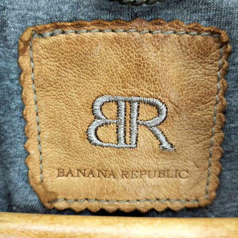 バナナリパブリック BANANA REPUBLIC lamb leather 比翼ジップ シープレザー シングルライダースジャケット レディース import:S