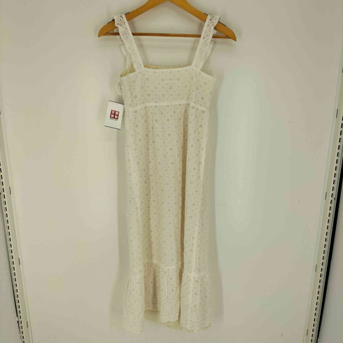 ジルスチュアート JILLSTUART フラワーモチーフ レース刺繍 コットン キャミワンピース レディース P
