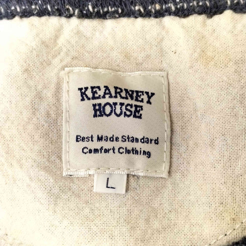 カーニーハウス KEARNEY HOUSE ヘンリーネック ボーダーカットソー メンズ import:L