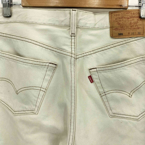 リーバイス Levis 90s USA製 501 ボタン裏523 ホワイト ストレートデニムパンツ メンズ W33 L30