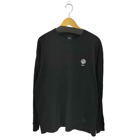 ハフ HUF ワンポイントダイスロゴ クルーネック ロングスリーブ Tシャツ メンズ XL