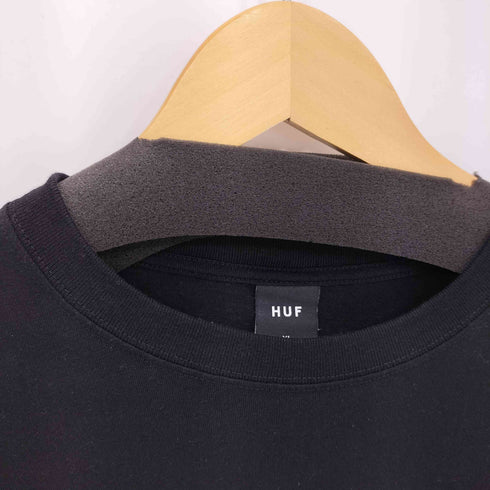 ハフ HUF ワンポイントダイスロゴ クルーネック ロングスリーブ Tシャツ メンズ XL
