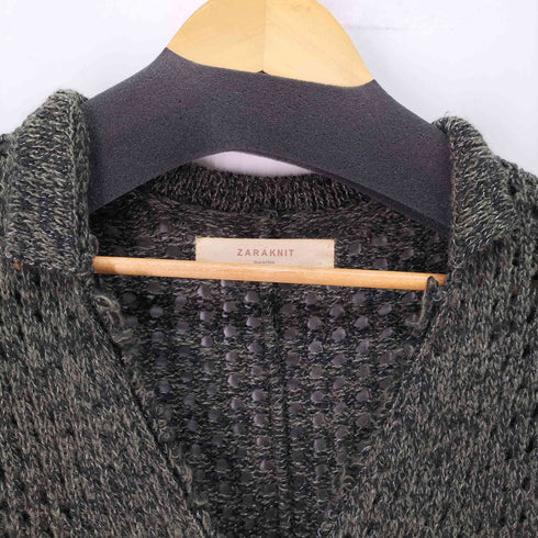 ザラ ZARA KNIT エポレット スナップボタン ローゲージ ニット カーディガン Y2K レディース import:S