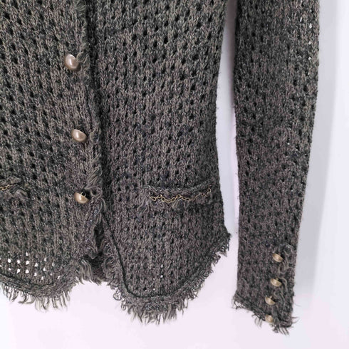 ザラ ZARA KNIT エポレット スナップボタン ローゲージ ニット カーディガン Y2K レディース import:S