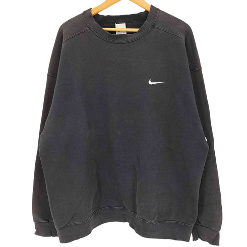 ナイキ NIKE 00s 白タグ スウッシュ刺繍 コットンポリ クルーネックスウェット メンズ import:XL