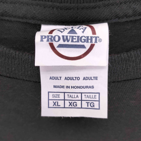 デルタプロウェイト DELTA PRO WEIGHT 00S ホンジュラス製 ムービーキャラクター ロゴプリント ショートスリーブ クルーネックTシャツ メンズ import:XL