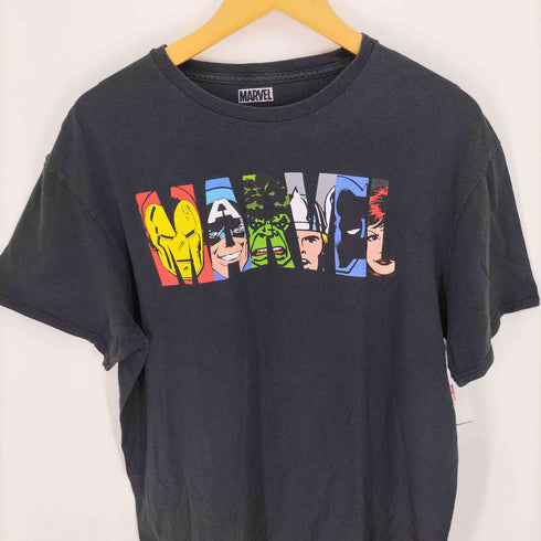 マーベル MARVEL アメリカンコミック アメコミ キャラクター ヒーロー 集合 グラフィックプリント クルーネック S/S Tシャツ メンズ import:XL
