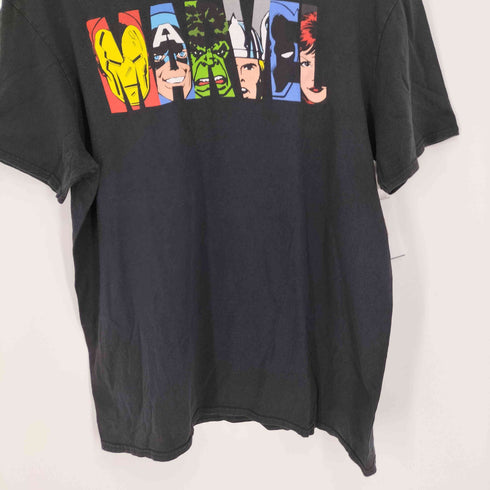 マーベル MARVEL アメリカンコミック アメコミ キャラクター ヒーロー 集合 グラフィックプリント クルーネック S/S Tシャツ メンズ import:XL