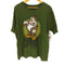 ムービー アニメ キャラクタープリント モスグリーン S/S クルーネック オーバーサイズ Tシャツ メンズ import:XL