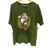 ムービー アニメ キャラクタープリント モスグリーン S/S クルーネック オーバーサイズ Tシャツ メンズ import:XL