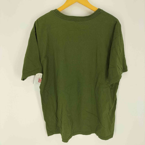 ムービー アニメ キャラクタープリント モスグリーン S/S クルーネック オーバーサイズ Tシャツ メンズ import:XL