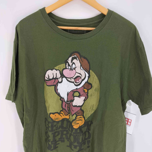 ムービー アニメ キャラクタープリント モスグリーン S/S クルーネック オーバーサイズ Tシャツ メンズ import:XL