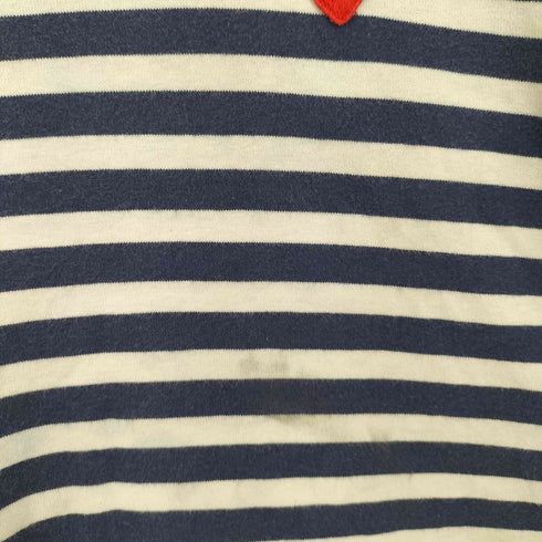 プレイコムデギャルソン PLAY COMME des GARCONS ハートワッペン ボーダー クルーネック ロングスリーブTシャツ レディース JPN:L