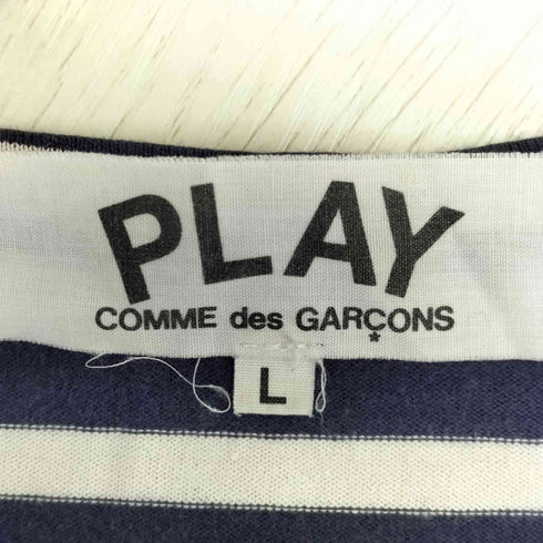 プレイコムデギャルソン PLAY COMME des GARCONS ハートワッペン ボーダー クルーネック ロングスリーブTシャツ レディース JPN:L