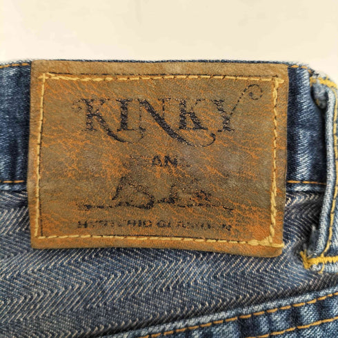 ヒステリックグラマー HYSTERIC GLAMOUR 00S KINKY JEANS ツギハギウミヘビ加工フレアデニムパンツ レディース JPN:S