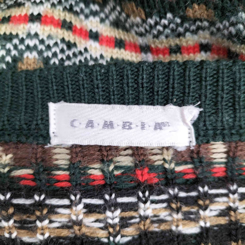 CAMBIE ウール 総柄セーター メンズ