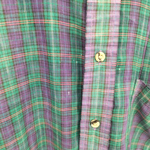 ヴァンヒューゼン VAN HEUSEN 90s 417 ブラックウォッチ L/S シャツ メンズ XL