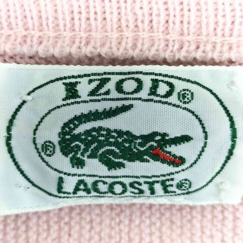 アイゾッドラコステ IZOD LACOSTE 80s USA製 ロゴ刺繍 アクリル Vネックニット メンズ import:L