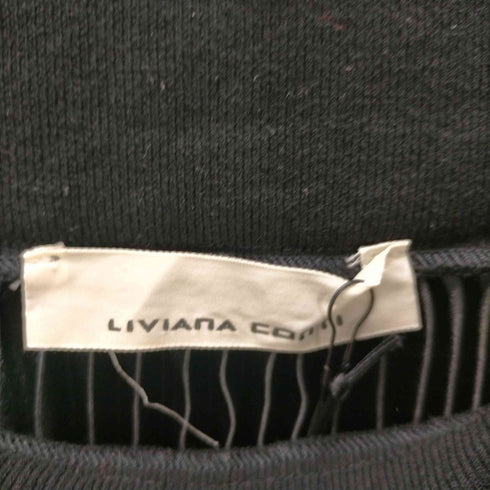 LIVIANA CONTI MADE IN ITALY イタリア製 ウエストボーダー プリーツ ミディ スカート レディース EUR:38