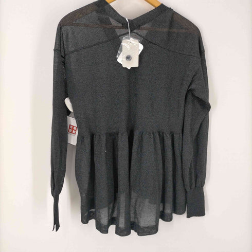 アズールバイマウジー AZUL by moussy rie conforto シアー ペプラム カーディガン レディース FREE