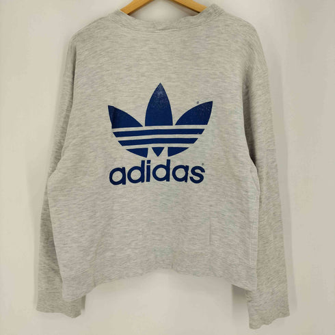 アディダス adidas 80s 両面ビックトレフォイルロゴプリント クルーネックスウェット メンズ import:L