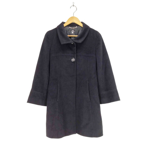 イネド INED MADE IN JAPAN アンゴラ混袖フレアステンカラーコート レディース 9