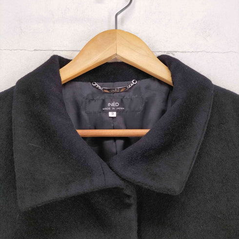 イネド INED MADE IN JAPAN アンゴラ混袖フレアステンカラーコート レディース 9