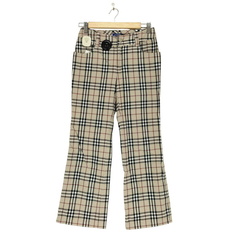 バーバリーブルーレーベル BURBERRY BLUE LABEL ノバチェックセミフレアパンツ レディース JPN:36