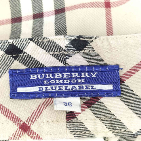 バーバリーブルーレーベル BURBERRY BLUE LABEL ノバチェックセミフレアパンツ レディース JPN:36