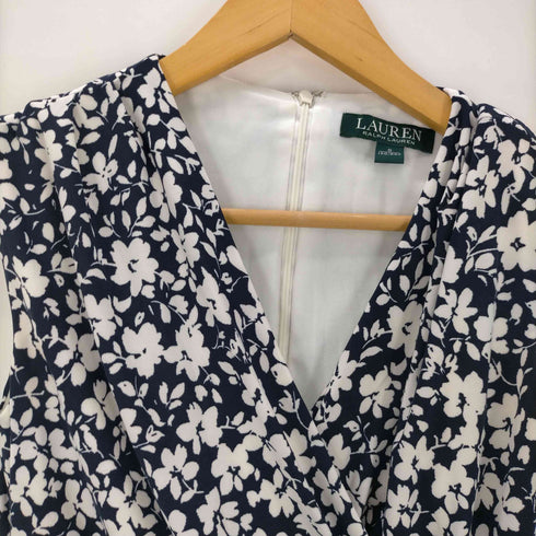 ローレンラルフローレン LAUREN RALPH LAUREN 緑タグ Cream Floral Ruched Stretch Sheath Dress フローラル ストレッチ ワンピース レディース 0