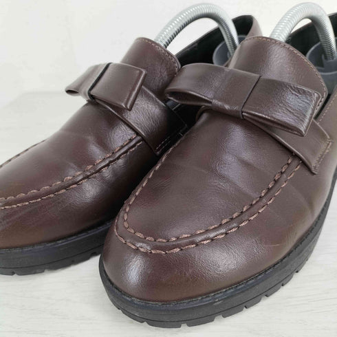 AAA+Feminine フロントリボンヒールローファー レディース 38