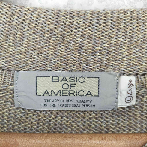 basic of america ボトルネック ボーダーニットセーター メンズ JPN:L