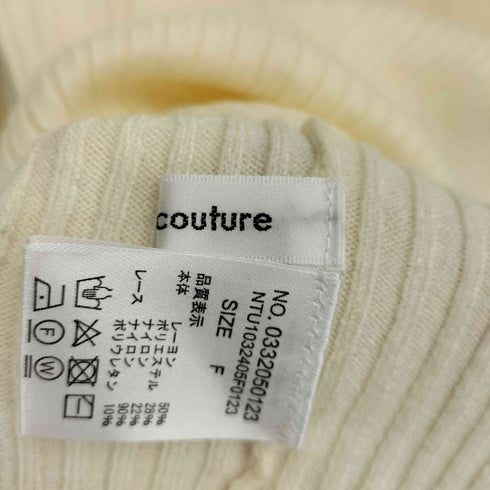 ナチュラルクチュール natural couture 前後2WAY袖口レースリブニット レディース FREE