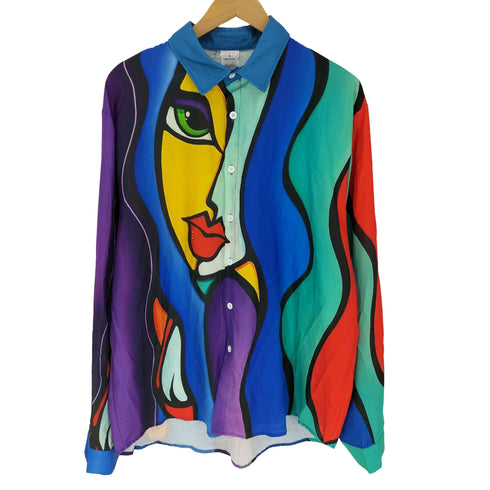 抽象画 デザインシャツ メンズ JPN:XL