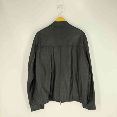 マッシモデュッティ Massimo Dutti ダブルジップ フェイクレザー シングルライダースジャケット メンズ import:XL