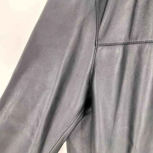 マッシモデュッティ Massimo Dutti ダブルジップ フェイクレザー シングルライダースジャケット メンズ import:XL