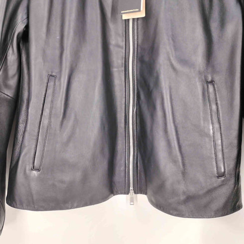 マッシモデュッティ Massimo Dutti ダブルジップ フェイクレザー シングルライダースジャケット メンズ import:XL