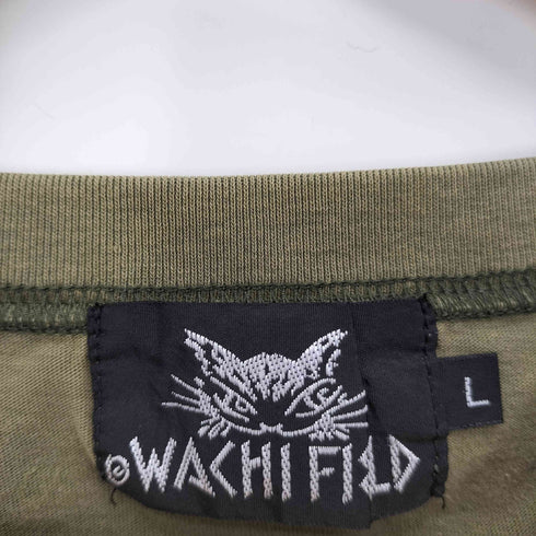 WACHI FIELD わちふぃーるど ねこ プリント クルーネック S/S Tシャツ レディース import:L