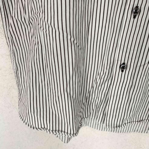 バーバリーブラックレーベル BURBERRY BLACK LABEL ロゴ刺繍 ストライプ B/Dシャツ メンズ US:40