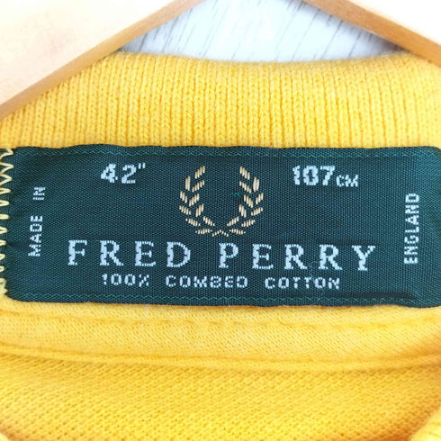 フレッドペリー FRED PERRY ロゴ刺繍 鹿の子 コットン 半袖ポロシャツ メンズ US:42