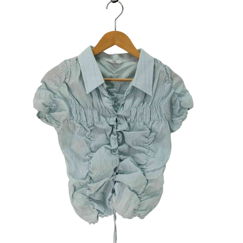 マウジー moussy SHIRRING RIBBON シャツ レディース FREE