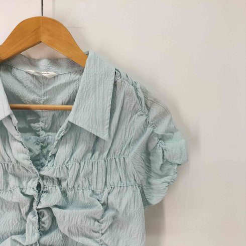 マウジー moussy SHIRRING RIBBON シャツ レディース FREE