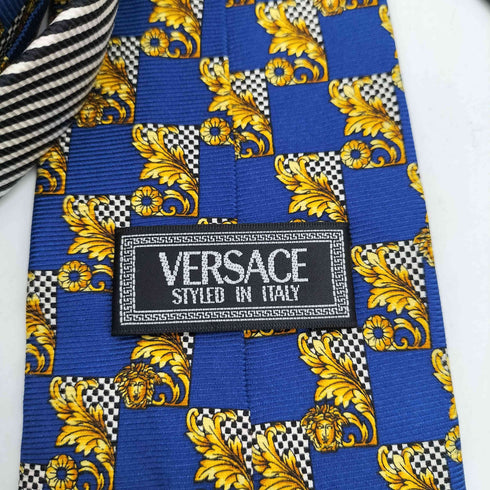 ヴェルサーチ VERSACE 総柄シルクネクタイ メンズ