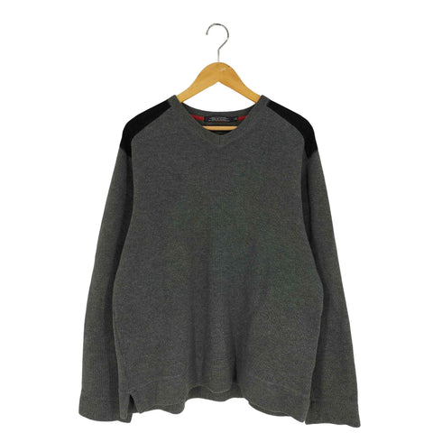 トミーヒルフィガー TOMMY HILFIGER コーデュロイ切替 Vネック コットン ニット メンズ import:M