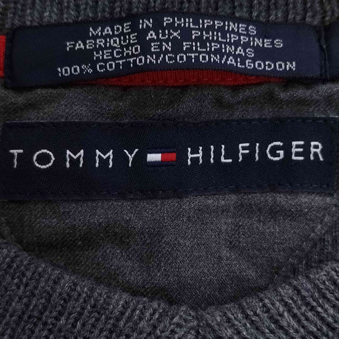 トミーヒルフィガー TOMMY HILFIGER コーデュロイ切替 Vネック コットン ニット メンズ import:M
