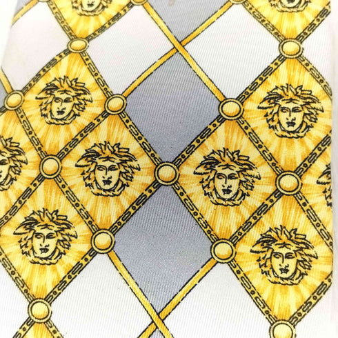 ジャンニヴェルサーチ GIANNI VERSACE メデューサ 総柄シルクネクタイ メンズ