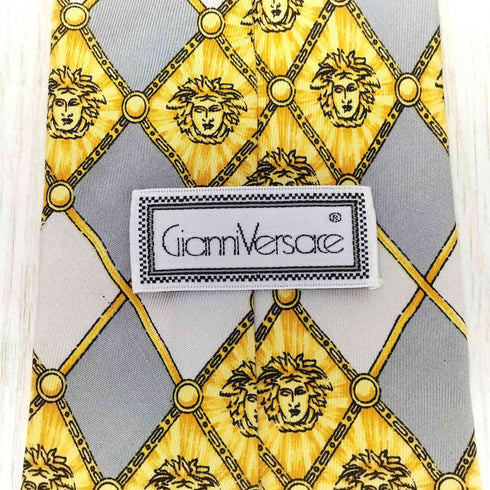 ジャンニヴェルサーチ GIANNI VERSACE メデューサ 総柄シルクネクタイ メンズ