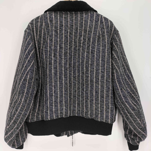 ヨウジヤマモトプールオム Yohji Yamamoto POUR HOMME 24AW LOOK 15 3BLEND ST FLIGHT JACKET スリーブレンド ストライプ フライトジャケット メンズ JPN:3